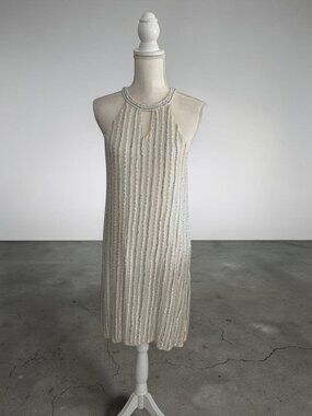 PARKER Black Label Beaded Cream White Cocktail Dress Size 8
